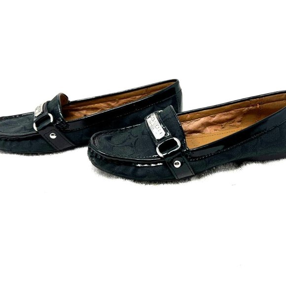 COACH black slip on shoe with logo and buckle size 7 - Picture 2 of 9